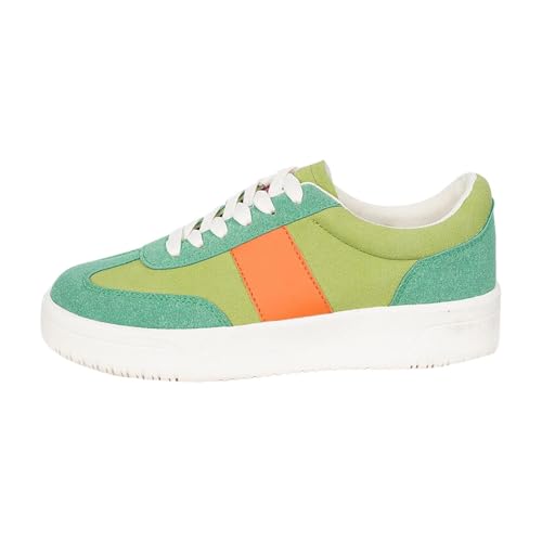 Chaussures décontractées en maille pour femme avec lacets et design color block
