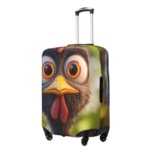 Funny Rooster Elastic Travel Luggage Cover, Washable Spandex Suitcase Protector, Anti-Scratch Fits 18-32 Inch2