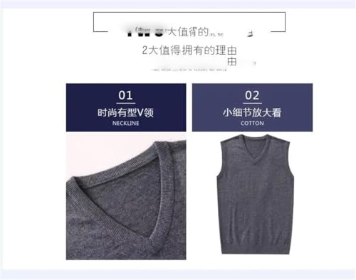 Men Winter Solid Cashmere Wool Basic V-Neck Sleeveless Pullover Knitting Sweater Vest2