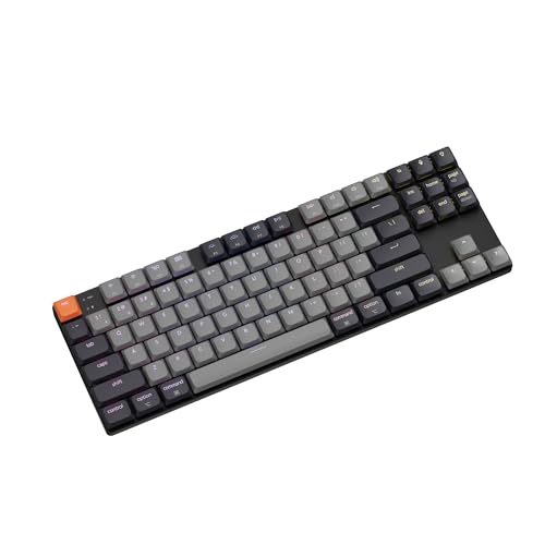 Keychron K1 (Version 6) TKL Low Profile Wireless Mechanical Keyboard, Bluetooth 5.2/Wired QMK Programmable Keycaps, RGB Backlit with Keychron Low...