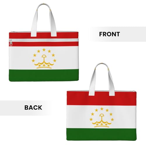 Flag Of Tajikistan Canvas Document Bag Briefcase For Professionals And Executives3