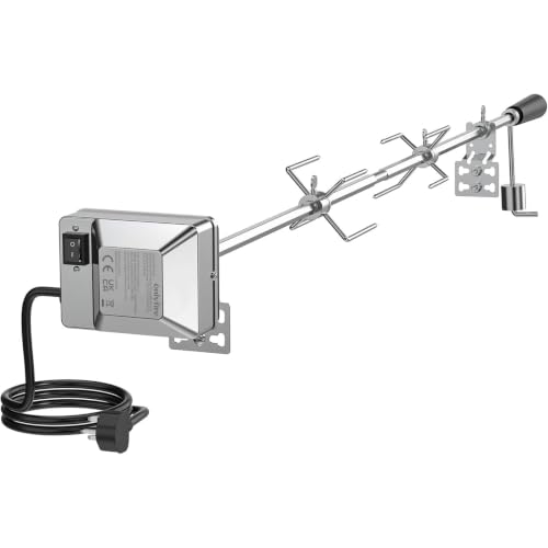 onlyfire BRK-6012 Universal Gas Grill Rotisserie Kit 12x12 mm heavy duty Hexagon Spit Rod 114cm long Electric Motor for UK