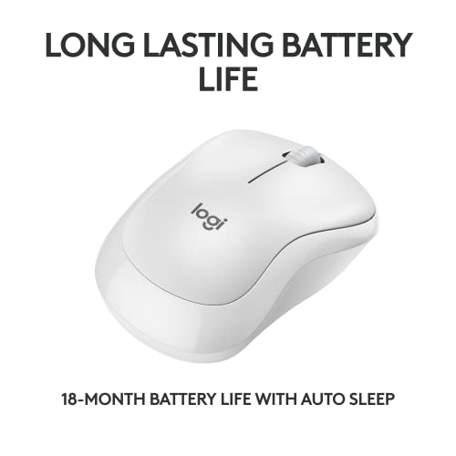 Image of Logitech M240 Silent Bluetooth Mouse, Wireless, Compact, Portable, Smooth Tracking, 18-Month Battery, for Windows, macOS, ChromeOS, Compatible with PC, Mac, Laptop, Tablets - Off White