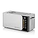 Produktbild ZEEGMA TOSTEE SMART 4-Scheiben-Edelstahl-Brottoaster, Brötchenhalter, 1500 W, Auftauen, Aufwärmen & Stoppen, Krümelfach, Touchpanel, Timer, 6 Stufen