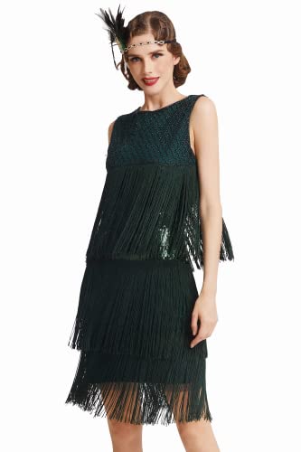 BABEYOND Damen 1920er Charleston Kleid - Knielang Cocktailkleid - 20er Flapper - Gatsby Kostüm