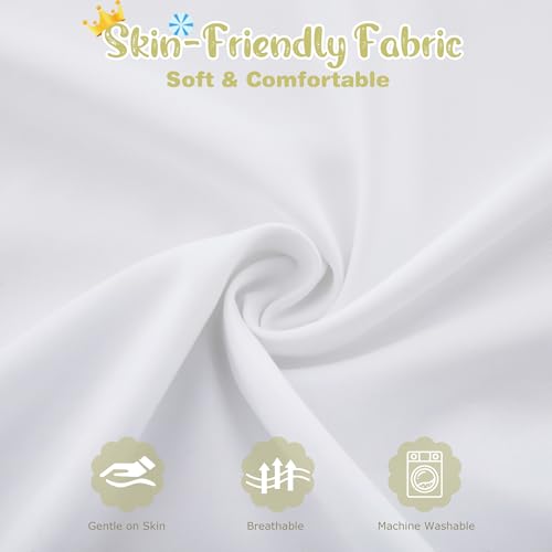 Image of Horbaunal 2 Pack White Cot Sheets for Daycare, 23 inch x 51 inch | Daycare Cot Sheets, Microfiber Fitted Cot Cover, for Preschool Kids Nap Time, Daycare Essentials