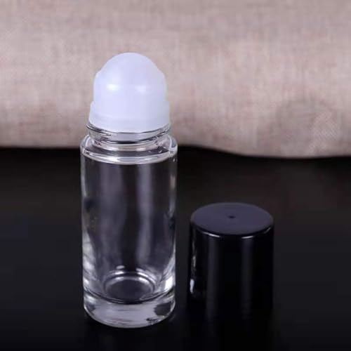 2 Pcs Black Clear Empty Glass Essential Oil Roller Bottles Vials Containers Refillable Roll-on Bottles with Funnel 30ML Refillable Cosmetic Containers3