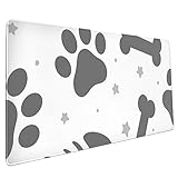 Office Mat Hund Pfotenabdruck Knochenmuster Computertastatur Maus Pad Large Size Gaming Mauspad Rutschfest Mousepad Für Spiele, Zuhause, Computer, 30X80Cm