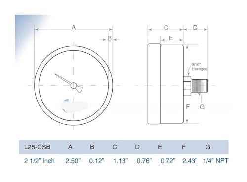 Manomètre 4000 PSI de haute précision avec boîtier en acier chromé