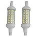 Aoxdi 2X R7s LED de 78mm 5W LED, Blanco Frío, 64 SMD 2835 R7s LED Luz de Bombillas de ahorro de energía, AC220-240V