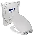 HARO | ELONGATED Toilet Seat | Slow-Close-Seat | Heavy-Duty up to 550 lbs, Quick-Release & Easy Clean, Fast-Fix-Hinge, No-Slip Bumpers | Premium-Duroplast > Scratch Resistant | 18.5" x 14.5" x 2.32"