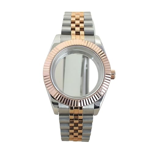 1�� 39mm �a�t���J�[�u�E�H�b�`�P�[�X �T�t�@�C�A�N���X�^�� NH35 NH36 NH38/34 Miyota8215 10ATM 28.5MM�_�C���� �W���r���[�X�g���b�v(Silver Rose Gold 2,39mm NH35 36 38 34)