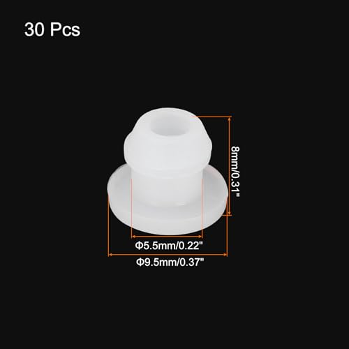 Image of MECCANIXITY Silicone Snap in Locking Hole Plugs Rubber Panel Seal Cover Flush Type Panel Round for Kitchen Rubber Bulkheads Waterproof Sealing Plugs 5.5mm /0.22 Inch Dia Transparent,Pack of 30