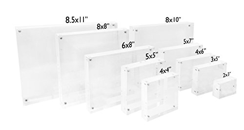 Isaac Jacobs 8.5” X 11” (Document) Super Thick [36Mm Thickness] Clear Acrylic Magnetic Block Picture Frame, Double-Sided, Frameless, Freestanding, Desktop, Made For Certificates & Diplomas (8.5X11) #TOP3
