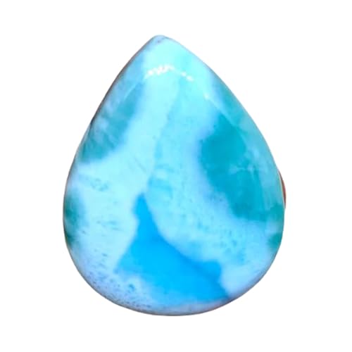 Cabochon naturel larimar en poire 36x28mm à offrir pour fabriquer un bijou personnalisé