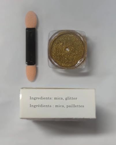 2 Pcs Gold Silver Chrome Nail Powder,Nail Art Mirror Glitter Effect Highly Pigmented Dust Metallic Holographic Mirror Nail Art Makeup Powders Chrome with Sponge Applicators