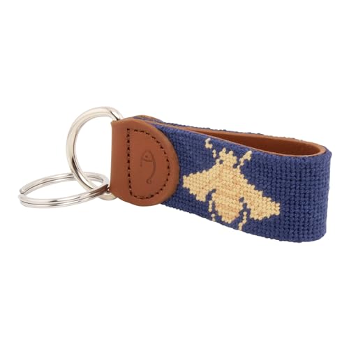 Image of Leather Hand-Stitched Needlepoint Key Fob or Key Chain