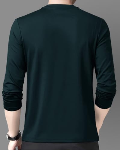 Image of Noble Monk Men Full Sleeve Round Neck T-Shirt | Printed Sleeves |Regular fit Tshirt for Men