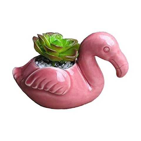 Youfui Cute Animal Succulent Planter Flower Pot Decor for Home Office Desk (Flamingos) Cover