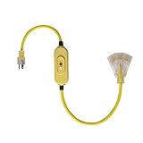 Kaper 3 FT GFCI Extension Cord, 12/3 AWG Heavy Duty Outdoor SJTW, Auto Reset in-Line GFCI, ETL Listed, 3-Outlet Triple Tap with Lighted Outlets for Outdoor Lights & Tools, Lighted Plug