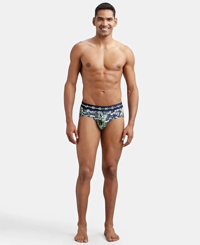 Jockey |Style NY01|Men's Super Combed Cotton Elastane Stretch Printed Brief with Ultrasoft Waistband