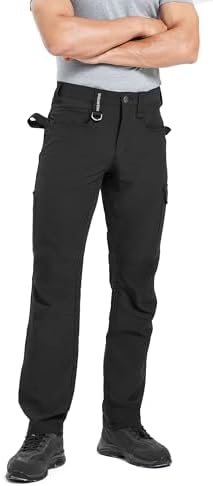 DURAWERK Men's 4-Way Stretch Cargo Pants, Work Pants, Durable Tactical Pants, Lightweight EDC Hiking Pants for Outdoor