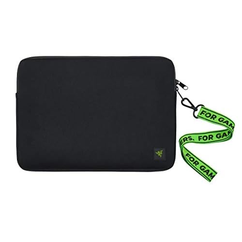 Razer Laptophülle aus Neopren, 33 cm (13 Zoll), Kratz- und wasserabweisend, gepolstertes Innenfutter, Klettverschluss, ausklappbares Mauspad, klassisches Schwarz