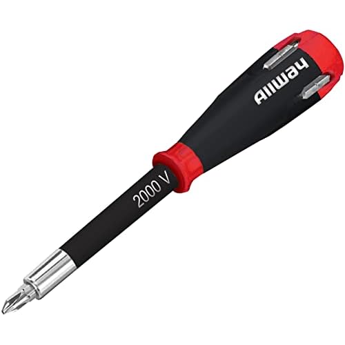 ALLWAY SD41 5-in-1 Lightweight Safety Shockproof Screwdriver with 4 Bits