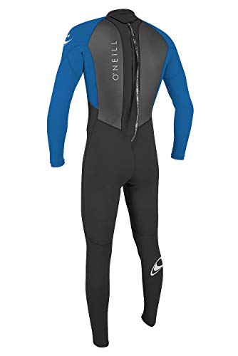 O'Neill Youth Reactor-2 3:2mm Back Zip Full Wetsuit, leichte Wärme und Flexibilität für alle Wasseraktivitäten, Black/Ocean, 12