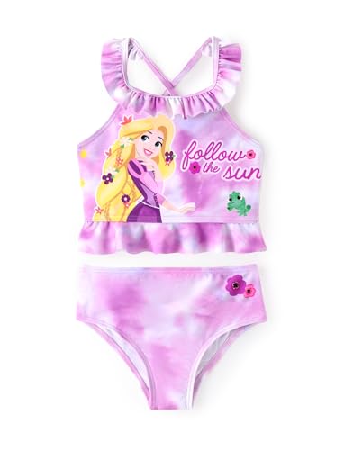 Image of Disney Elsa Princess Toddler Girls Two Piece Tankini Top and Bow Tie Bikini Bottom Beach Swimsuit Set