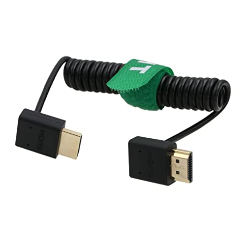 HangTon Cable HDMI 4K 8K 60p UHD enrollado para ATOMOS Shinobi Portkeys BM5 FEELWORLD Blackmagic Video Assist 4K Monitor Sony FX9 Canon EVA1 Cámara Tipo A HDMI 2.1