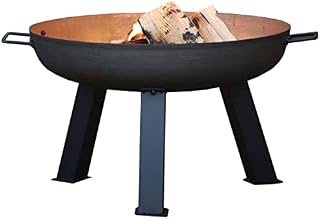Gardenesque Hole Cast Iron Fire Pit Bowl - With Legs - Great For All Gardens - Outdoor Firepit - For Patio Heating, Camping & BBQs - Wood & Coal Burner - Size: Medium W75cm x H37cm