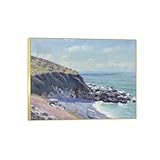  CSGWLAT Encadrée Tableau sur Toile,Alfred Sisley Tableaux Impression de Peinture Célèbre,Reproduction Image D\'art Mural Décoration Salon Chambre,baie 40x50cm Cadre Doré