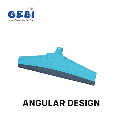 Image of Gebi Richline Luxury Floor Wiper | Soft Rubber Blade | Long Handle for No Bending | Durable Body | Covers Large Area | Angular Design for Easy Cleaning | Blue Colour| Rubber Blade| Pack of 1|