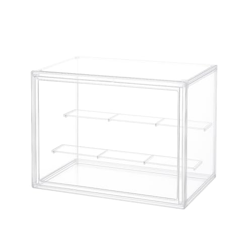 Gorocking フィギュアケース 透明収納ケース コレクションケース ディスプレイケース 27×18×22cm/36×22×27cm/40×25×30cm 積み重ね可能 前開き収納 大容量 雑誌 本 CD 小物整理 クリアケース (3, 27×17×22cm)