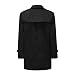 Allthemen Herren Trenchcoat Zweireihig Mantel Herbst Jacke Business Casual Übergangsjacke Mittellang Coat Winddicht Schwarz M