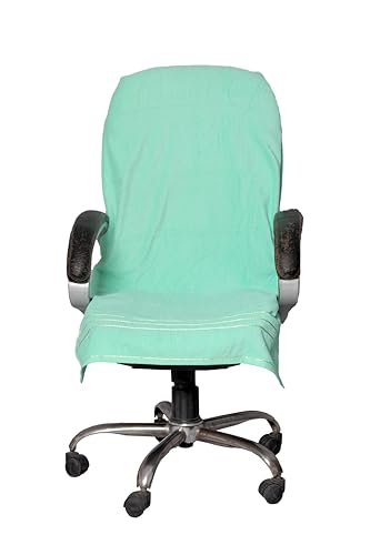 Image of ROMAN HOME Cotton Office boss Chair Towel Soft for 400 GSM - Super Soft Office Chair Towel with Tie Knot 30 X 60 INC. PAK of 1 (1, mani Green)