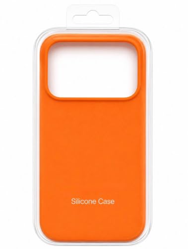 Image of Premium Liquid Silicone Case for iPhone 17 Pro - Slim Full Body Protective Back Cover with Soft Microfiber Lining, Anti-Slip Grip Scratch Resistant Phone Case (Orange)