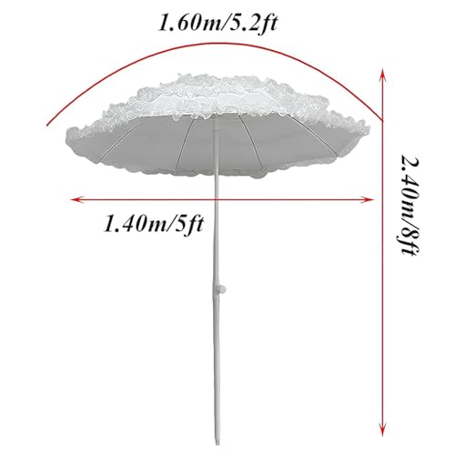 Sombrilla de encaje para playa y jardín con enchufe de tierra impermeable 7