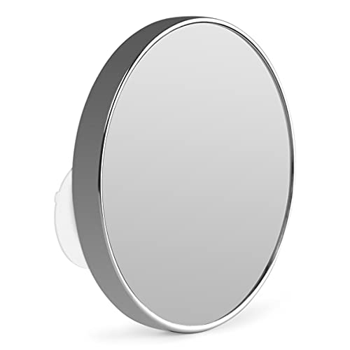 Orbegozo ESP 2000 - Espejo de Pared, 17 cm diámetro, 3 ventosas, Aumento x5, Cromado, Bolsa de Transporte