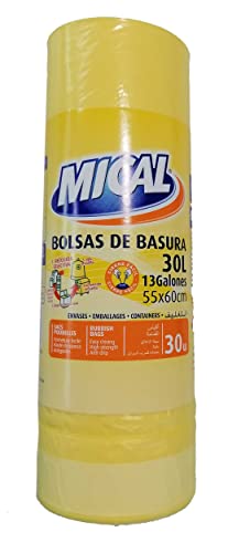 Marca Blanca - Mical Bolsas de Basura 30L, 30 bolsas