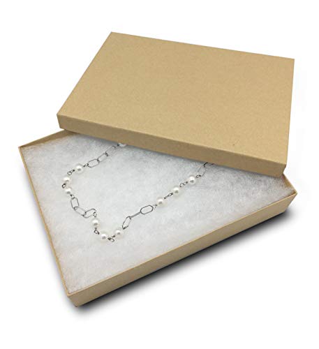 TheDisplayGuys 25-pack Kraft Jewelry Boxes (7.1 x 5.2 x 1.3) with cotton insert