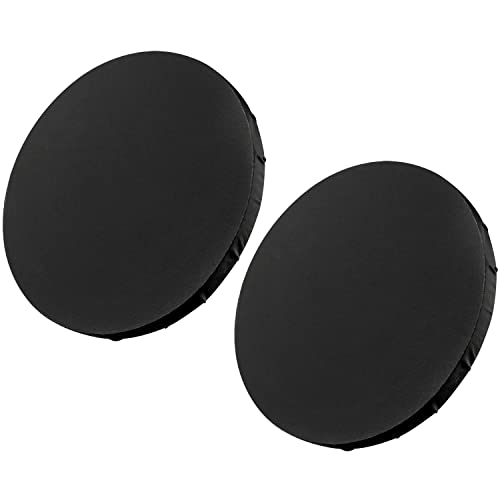 ZZHXSM 2pcs 20cm Pre Stretched Canvas Round Canvas Boards for Oil Painting On Canvas, Acrylic Watercolor Oil Paint with Wood Frame As Primer, Black