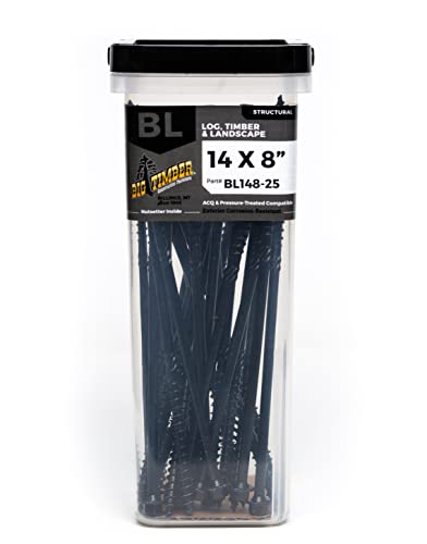 Image of Big Timber BL148-25#14 x 8 in. Hex Head Black Log Screws (25-Pack)