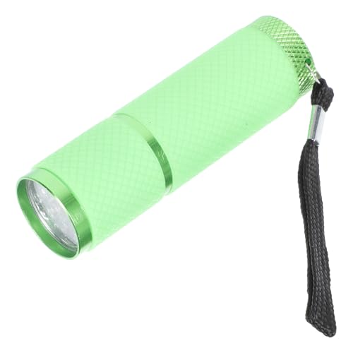 ADOCARN Lampe Torche LED Verte en Alliage D'aluminium et Caoutchouc, Énergie, Accessoires 3 Piles Aaa, pour Manucure et Boutiques