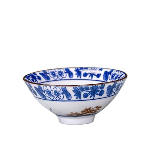 Elegant 75ml Japanese Style Blue and White Porcelain Jianzhan Tea Cup - Perfect for Kung Fu Tea Sets