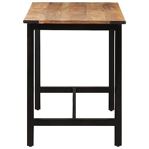 Table en bois de manguier massif et métal style rétro premium
