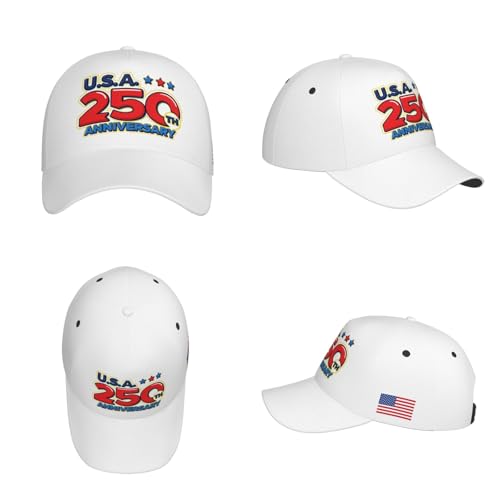 Image of USA Flag Baseball Cap American Patriotic Trucker Hat Father Dad Mother Mom Adjustable Sportswear Hat for Men Women Adults
