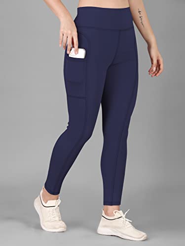 Image of Poojaran Workout Tight /Pants /Legging with Side Pocket, Stretchy Tights and a high Waist for Women and Girls' use in The Gym,Yoga,Running,Cycling
