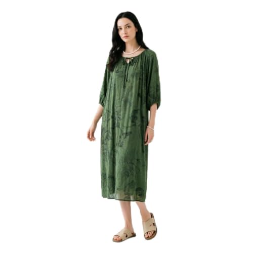 Image of lvenzse Womens Maxi Dress Boho Chiffon Floral Printed V-Neck Long Dresses